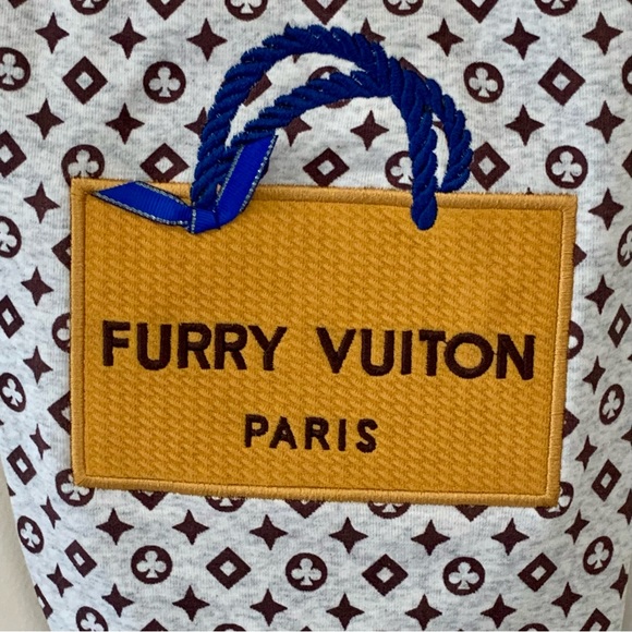 Luna Blue Couture Designer FURRY VUITON Dog Shirt Size Large - Picture 2 of 5